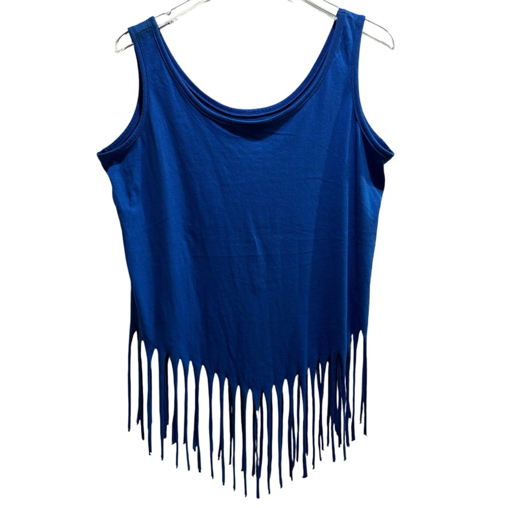 Rouge! Blue Fringe Tank Top